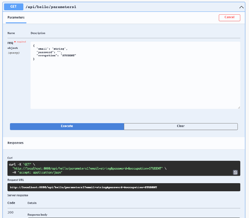 ParameterObject 변환 결과