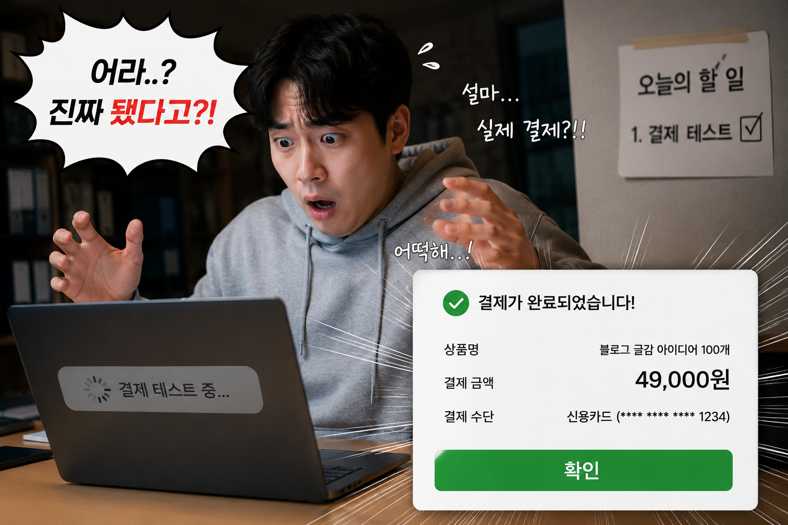 응 진짜 결제 된거야~